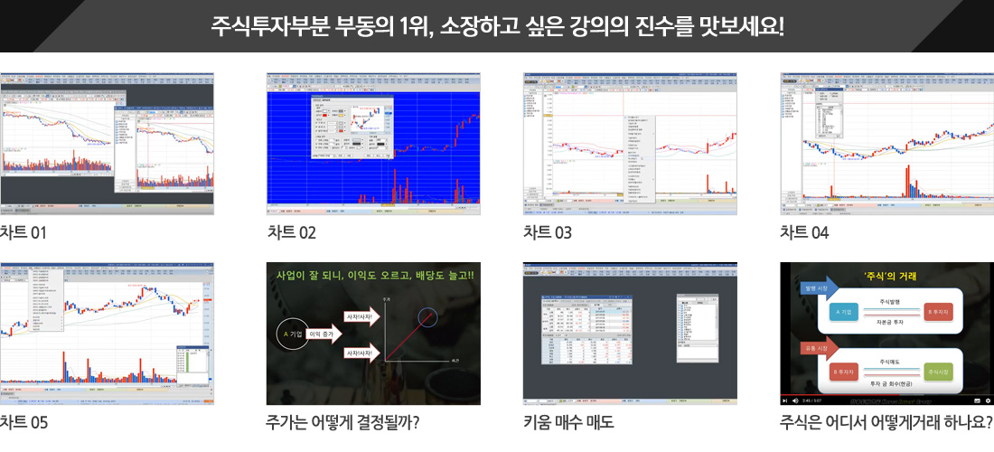 주식투자부분 부동의 1위, 소장하고 싶은 강의의 진수를 맛보세요!